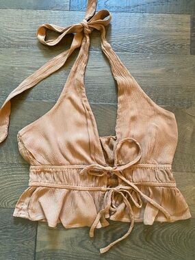 Halter Tie-Front Crop Top